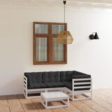 Maison Chic Seti vrtnega pohištva - Vrtna garnitura - Vrtni pohištvo set 5-delna z blazinami trdna borovina, (21819869) | Shoptok.si
