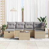  Set sofe 7 kom. 6-Broj sjedala Bež i svijetlo siva poliratan | shoptok.hr