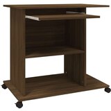 vidaXL Računalniška miza rjav hrast 80x50x75 cm konstruiran les | Shoptok.si