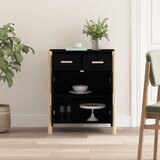  Komoda crna 62 x 38 x 75 cm od konstruiranog drva | shoptok.hr