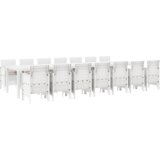  Komplet za jedilnico v vrtu 15 pcs Bela Polt rattan | Shoptok.si