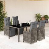  5-dijelni vrtni bistro set od poliratana s jastucima sivi | shoptok.hr
