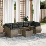 Maison Chic Seti vrtnega pohištva - Vrtna garnitura - Vrtni pohištvo set 8-delna z blazinami siv poli ratan, (21799322) | Shoptok.si