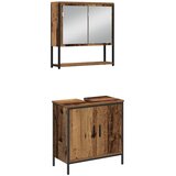  Set namještaja za kupaonicu 4 kom. Smeđa 33 x 33 x 185,5 cm | shoptok.hr