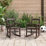  The Living Store Otroški gugalni stol 2 kosa rjav trdna topolovina - Gugalni Stol, (21498533) | Shoptok.si