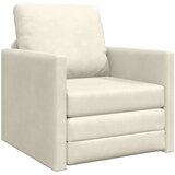 vidaXL Floor Sofa Bed 2-v-1 Krem 74x77x81 cm Velvet | Shoptok.si