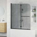 vidaXL Ograda za tuš Crna 95 x 140 cm ESG staklo i aluminij | shoptok.hr