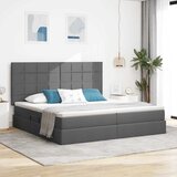 vidaXL Postelja s shranjevanjem Temno siva 200 x 200 cm Umjetno usnje | Shoptok.si