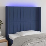  Posteljno vzglavje modro 93x16x118/128 cm blago Cene