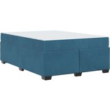  Posteljni okvir z vzmetnico Temno modra 140 x 200 cm Žamet | Shoptok.si