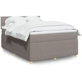 vidaXL Box spring postelja z vzmetnico taupe 140x190 cm blago | Shoptok.si