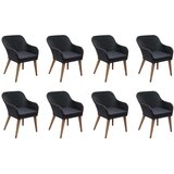 Poli 9-dijelni vrtni blagovaonski set od poliratana s jastucima crni | shoptok.hr