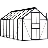 vidaXL Rastlinjak z okvirjem antraciten aluminij 7,03 m² | Shoptok.si