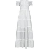 Guess Dolge obleke ZENA LONG DRESS Bela | Shoptok.si