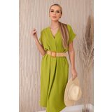 Kesi Włoski Dress with a decorative belt kiwi | shoptok.hr