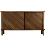 UMAGE Rjava komoda iz masivnega hrasta z drsnimi vrati 135x73,5x48 cm Italic – | Shoptok.si