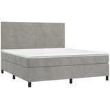 box spring s madracem LED svjetlosivi 180x200 cm baršun | shoptok.hr