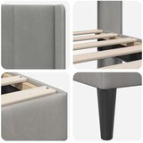  Okvir za krevet Svijetlo siva 180 x 200 cm Baršun - Svjetlosiva 180 x 200 cm | shoptok.hr