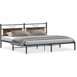  Posteljni okvir brez vzmetnice hrast 200x200 cm inženirski les, (21829256) | Shoptok.si