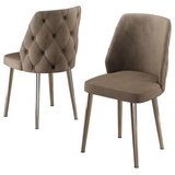 Hanah home set trpezarijskih stolica Leja 6 kom, kapućino tkanina Babyface, hromirane metalne noge | Eponuda.com