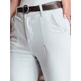 DStreet Spodnie damskie slim fit z paskiem TAIRONIK jasnoszare | Shoptok.si