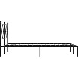  Metalni okvir za krevet s uzglavljem crni 120x190 cm | shoptok.hr