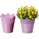 KADAX cvetlični lonec, cvetlični lonec, visok pokrov, stojalo za rože, sijoča skleda, 14,5 cm, roza, (5000346590) | Shoptok.si
