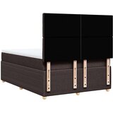 vidaXL Box spring postelja z vzmetnico temno rjav 140x190 cm blago, (21308987) | Shoptok.si