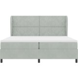  Box Spring postelja z vzmetnico svetlo siva 200x200 cm žamet, (22051158) | Shoptok.si