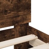  Posteljni okvir z vzglavjem dimljen hrast 135x190 cm inž. les, (20978768) | Shoptok.si