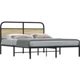 Maison Chic Posteljni okvir - Dvoposteljna postelja - Zakonska postelja brez vzmetnice 150x200 cm sonoma hrast inž. les-J10922, (21762482) | Shoptok.si