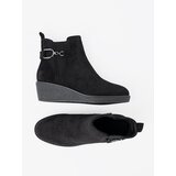 Shelvt Black suede ankle boots with elastic insert | Shoptok.si