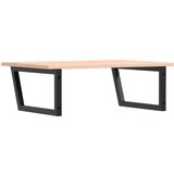  Zidna polica za umivaonik od čelika i masivne hrastovine Smeđa 80 x 60 x 2 cm | shoptok.hr