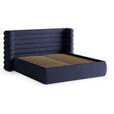 Micadoni Plavi tapecirani bračni krevet s prostorom za odlaganje s podnicom 200x200 cm Mount – | shoptok.hr