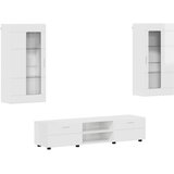  Set TV komoda FLORIN 3 pcs Visoki sjaj bijela Konstruirano drvo | shoptok.hr