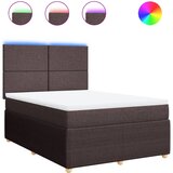 vidaXL Krevet s oprugama i madracem tamnosmeđi 140 x 190 cm od tkanine | shoptok.hr
