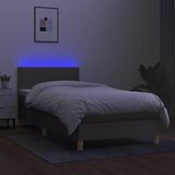  box spring s madracem LED smeđesivi 90x190 cm tkanina | shoptok.hr