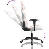  Masažni gaming stol Bela in roza umetno usnje | Shoptok.si