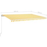 vidaXL Avtomatsko zložljiva tenda 500x350 cm rumena in bela | Shoptok.si