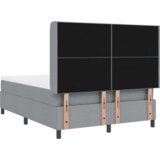 Box Spring Krevet s madracem i LED svijetlosive boje 140 x 190 cm tkanina | shoptok.hr