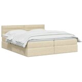  Krevet s od storage s uzglavljem 2 kom. Krem Lažna koža 180 x 200 cm | Shoptok.si