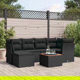 vidaXL 7-dijelni set vrtnih sofa od poliratana s jastucima crni | shoptok.hr
