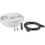 Komplet za priključitev SAT-TV (SAT-koaksialni kabel\, [25 m] + HDMI-kabel + 2x F-vtič+zaščitni tulec), (20432077)