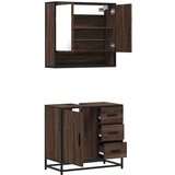 vidaXL 2-dijelni set kupaonskog namještaja boja smeđeg hrasta drveni | shoptok.hr