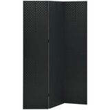Sobna pregrada s 3 panela crna 120 x 180 cm čelična | Shoptok.si
