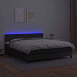  Krevet box spring s madracem LED crni 160x200cm od umjetne kože | shoptok.hr