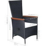  7-dijelni vrtni blagovaonski set od poliratana crni | shoptok.hr