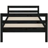  Za krevet crni 75 x 190 cm od masivne borovine | shoptok.hr