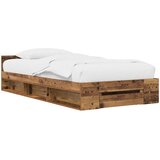  Okvir kreveta s pohranom s ladicama Staro drvo 80 x 200 cm | shoptok.hr