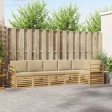  Set vanjskih sofa 6 pcs Bijela i bež 306 x 128,5 x 73 cm | shoptok.hr